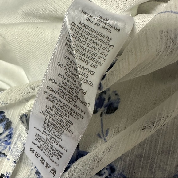 Asos Petite  Button Front White Blue Floral Print Lined Maxi Dress Womens 10 - Picture 10 of 10